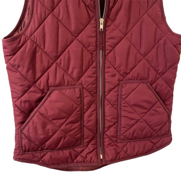 J. Crew Excursion Quilted Puffer Vest Burgundy S - Picture 4 of 5